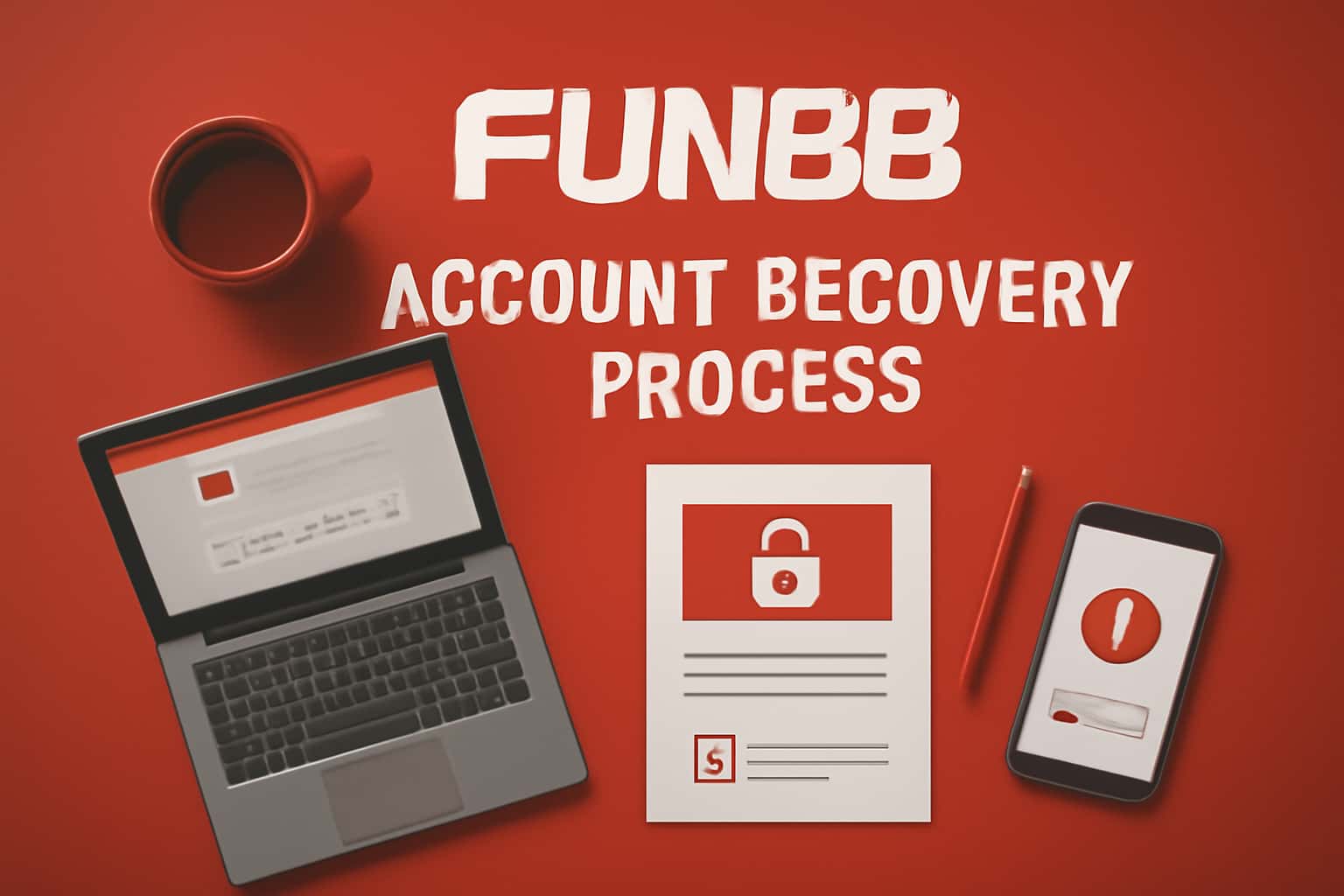An informative scene illustrating the Fun88 Account Recovery Process with a futuristic design.