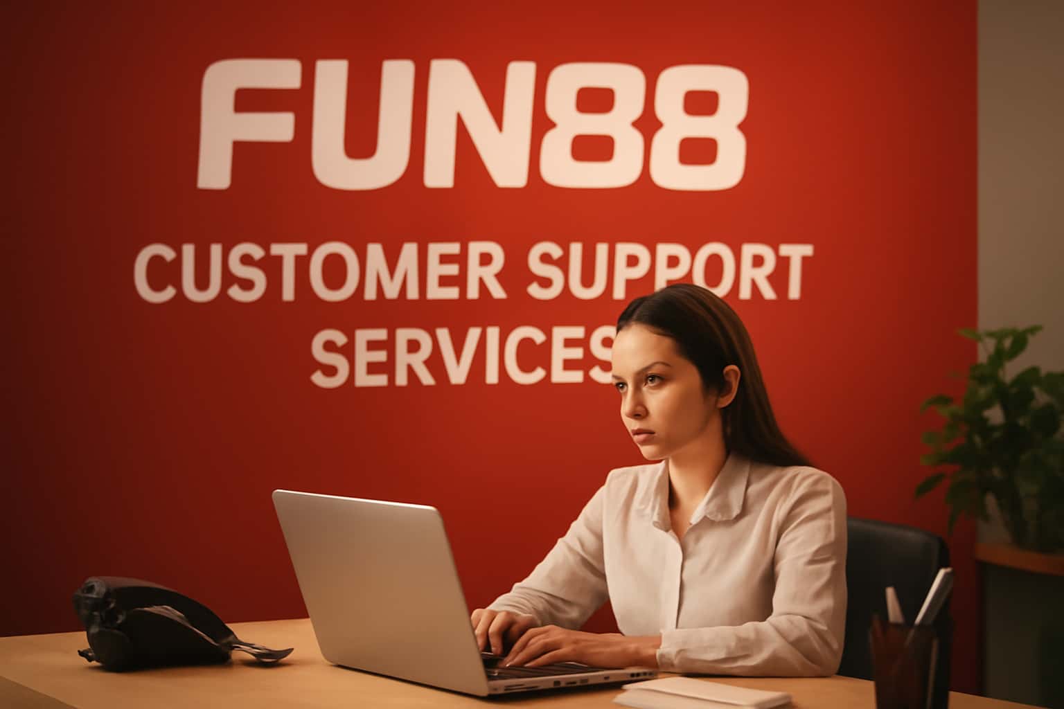 An informative illustration depicting Fun88 Customer Support Services in a modern design.