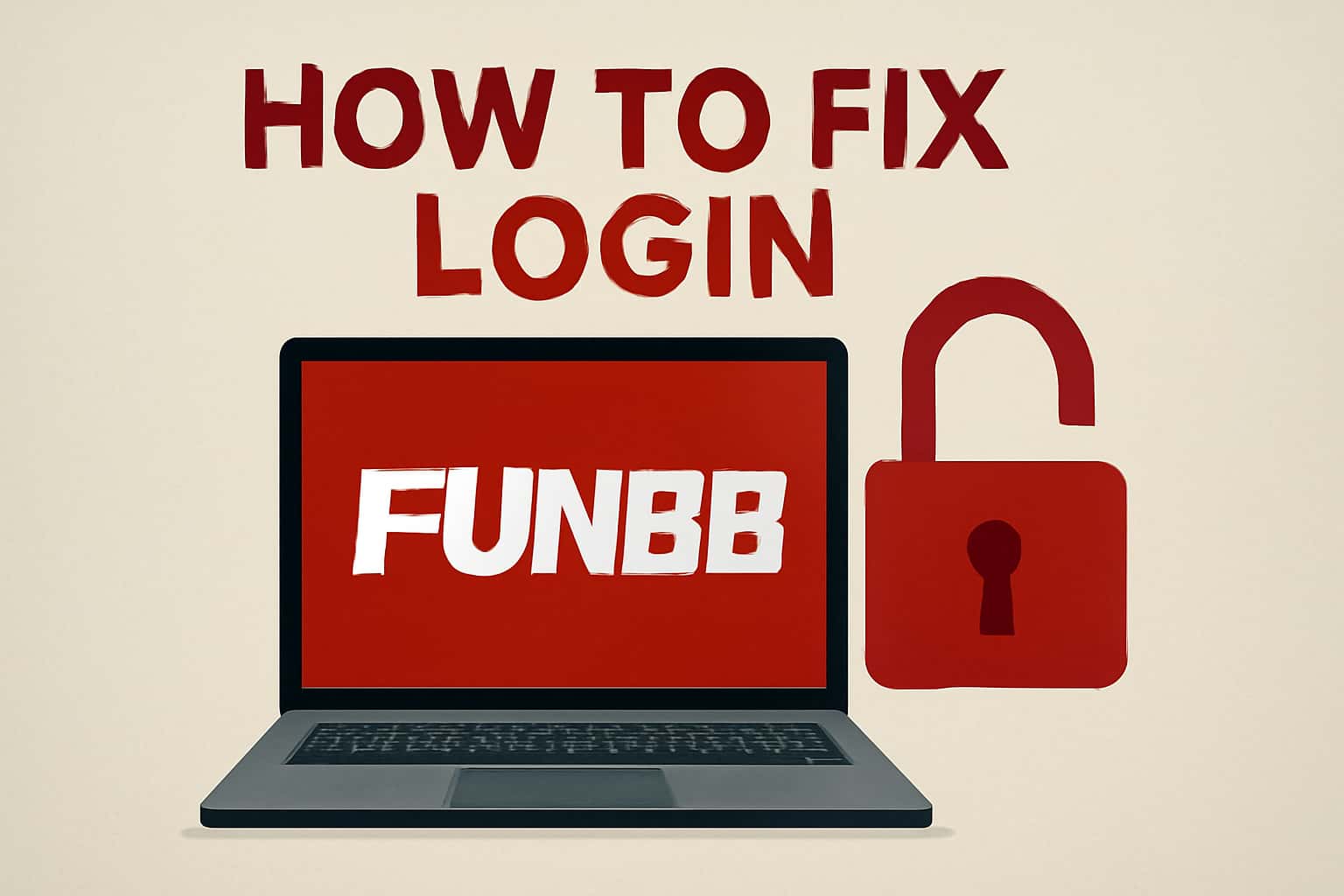 An illustrative scene showing a user troubleshooting login issues on Fun88.